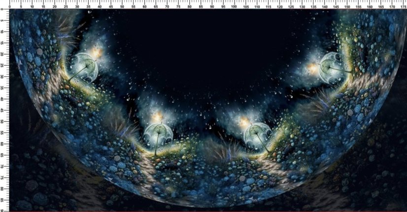 Panel- Polkolová sukňa - Púpava pod dáždnikom