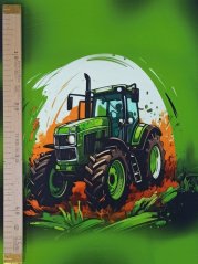 Panel - Teplákovina - Traktor na zelené 50x45