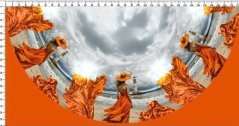 Panel- Polkolová sukňa - Oranžová dáma