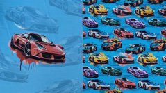 Panel - Teplákovina - Červené auto 50x45