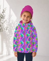 Softshell zimní s fleec - Fluo chameleoni na duhové