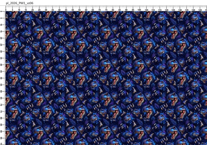Softshell zimní s fleec - Modří dinosauři