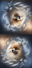 Panel- Velúr na vankúšik - Pomeranian 100x50