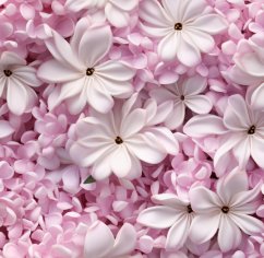 Pletené - biele a ružovofialové kvety