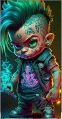 Panel - Úplet Graffiti boys- zelené vlasy