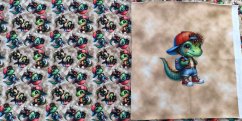 Panel - Teplákovina- Dino v kšiltovce 50x45