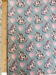 Teplákovina nepočesaná- Jednorožce a srdiečka