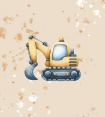 Panel - Teplákovina- Pásový bagr na béžové 50x45