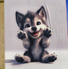 Panel- Velúr na vankúšik - Veselé vlče 100x50