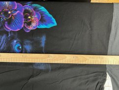 2. jakost - Panel - Úplet - Kočka s modrými květy 70x180