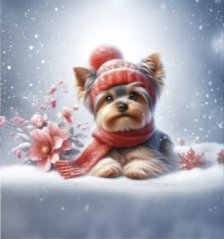 Panel - Teplákovina- Yorkšír na snehu 47x43