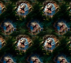 Teplákovina nepočesaná- T-rex v listí