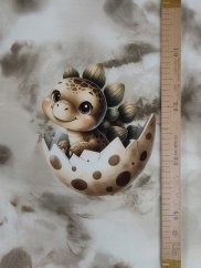 Panel - Teplákovina- Hnědý dinosauřík 50x45