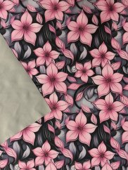 Softshell zimné - Ružové kvety