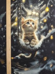 Panel- Teplákovina - Kočička na houpačce 80x60