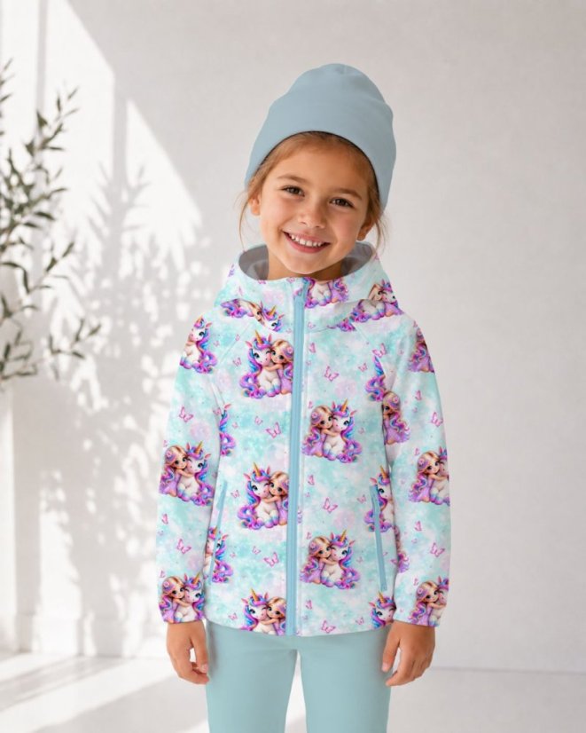 Softshell zimní s fleec - Dívka s jednorožcem
