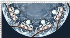 Panel- Půlkolová sukně - Sovy a měsíc