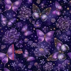Úplet - Motýliky na tmavo fialovej