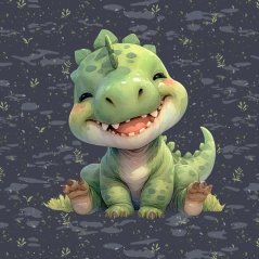 Panel - Teplákovina - Zelený dinosaurík