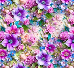 Úplet - Fialové a ružové kvety