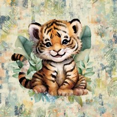 Panel - Teplákovina Tropické zvieratká- tigrík