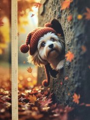 Panel- Teplákovina - Psík v kmeni 80x60