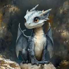 Panel - Teplákovina Malý modrý drak