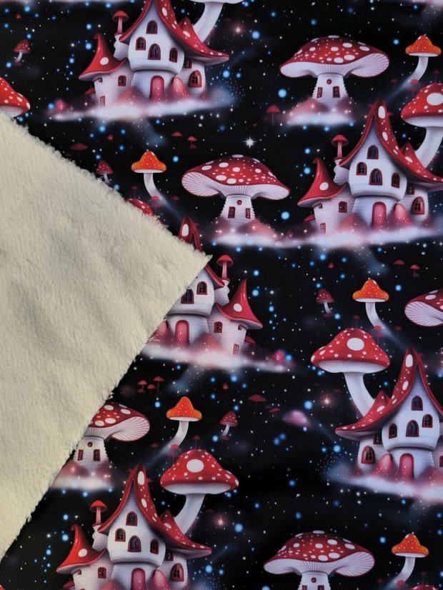 Softshell s baránkom- Muchotrávky