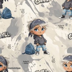 Teplákovina nepočesaná- Chlapec na šedej