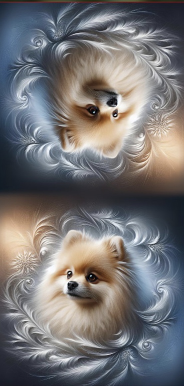 Panel- Velúr na vankúšik - Pomeranian 100x50
