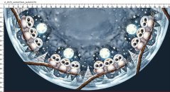 Panel- Polkolová sukňa - Sovy a mesiac