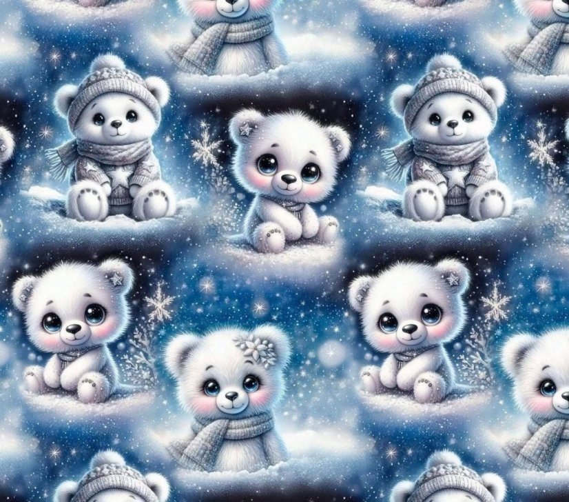 Velúr soft - Medvedíky vo svetri