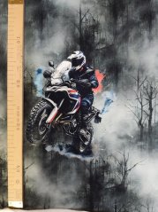 Panel - Teplákovina - Motorka na šedej 50x45
