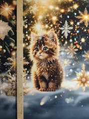 Panel- Teplákovina - Kočička na sněhu 80x60