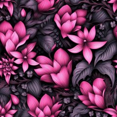 Růžové květy na tmavé