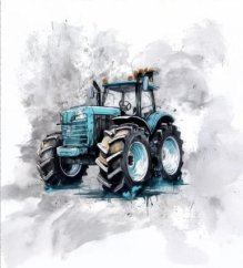 Panel - Úplet- Modrý traktor