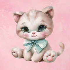 Panel - Teplákovina Koťátko na růžové