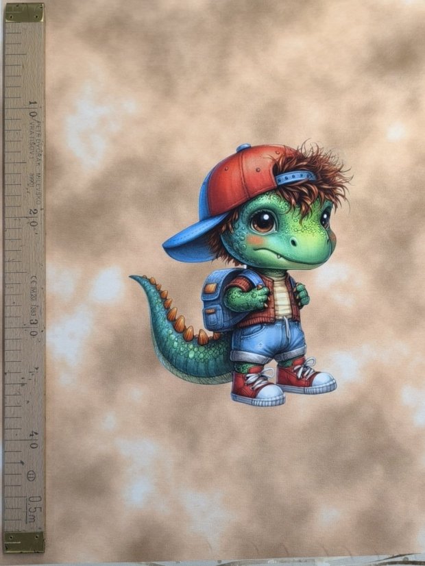 Panel - Teplákovina- Dino v kšiltovce 50x45