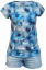 Dámské tričko s přinechaným rukávem Modro stříbrné květy - Velikost: L