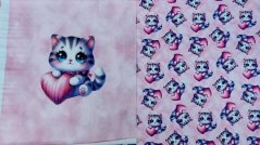 Panel - Teplákovina- Koťátko se srdíčkem 50x45