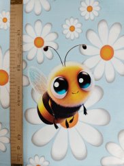 Panel - Teplákovina- Včelka a kvítky 50x45