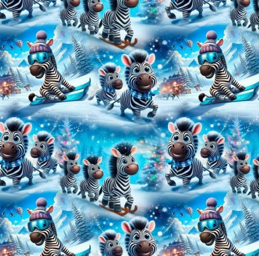 Softshell zimné - Zebry na snehu