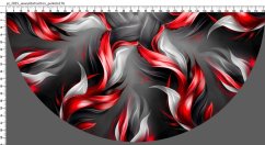 Panel- Polkolová sukňa - Červený abstrakt