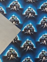 Softshell zimné - Traktor na modrej