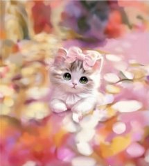 Panel - Teplákovina- Koťátko s mašlí 50x45