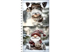 Panel- Velúr na vankúšik - Červený a hnedý škriatok