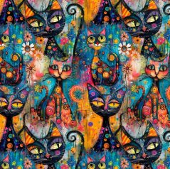 Teplákovina nepočesaná- Barevné kočky