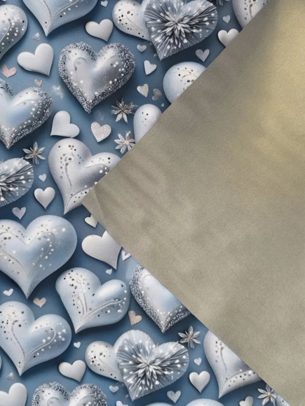 Softshell Srdíčka na šedomodré