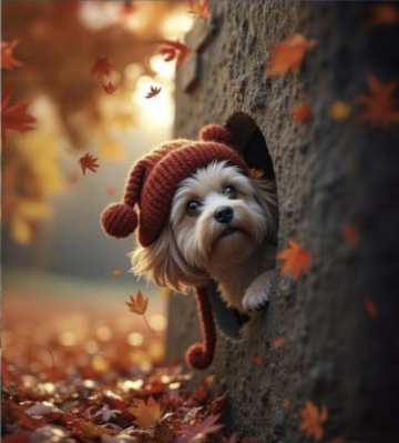 Panel - Teplákovina- Pejsek v kmenu 47x43