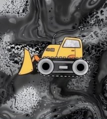 Panel - Teplákovina- Bagr na šedé 50x45